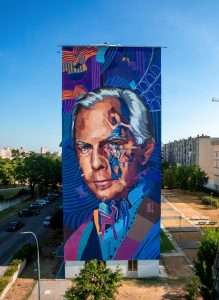 Il murale di Kotè “Tributo a Giorgio Armani”